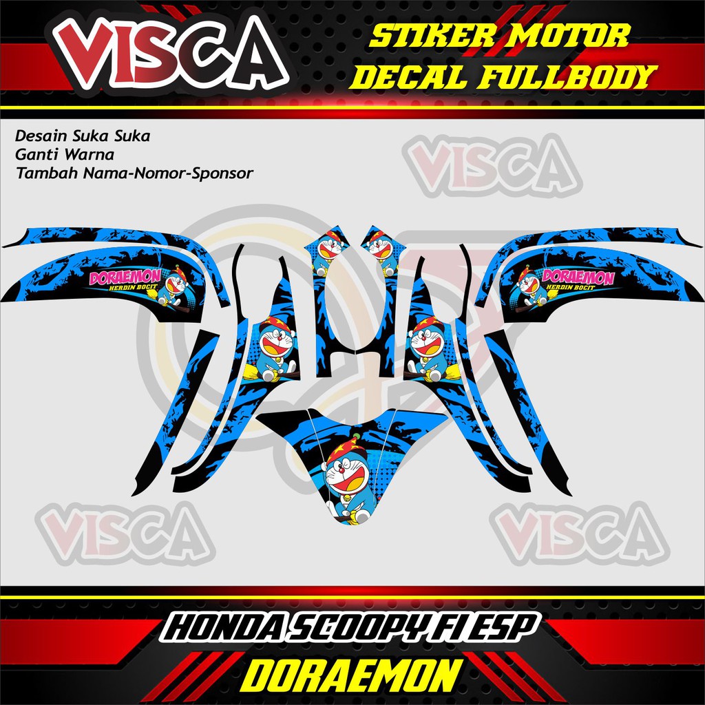 decal SCOOPY decal SCOOPY  decal  SCOOPY full body SCOOPY FI ESP DORAEMON BIRU