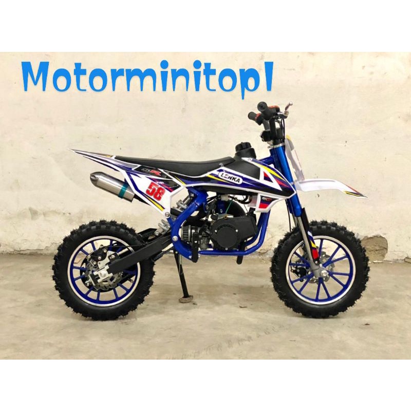 MOTOR MINI TRAIL LENKA MC 58 - MESIN 2 TAK 50 CC - MAINAN MOTOR CROSS ANAK