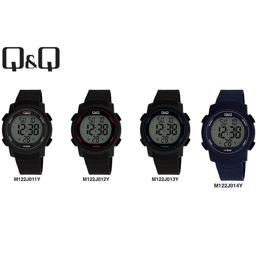 Jam Tangan Pria Casual Sporty Rubber Digital Original Q&amp;Q QnQ QQ M122 M122J Series