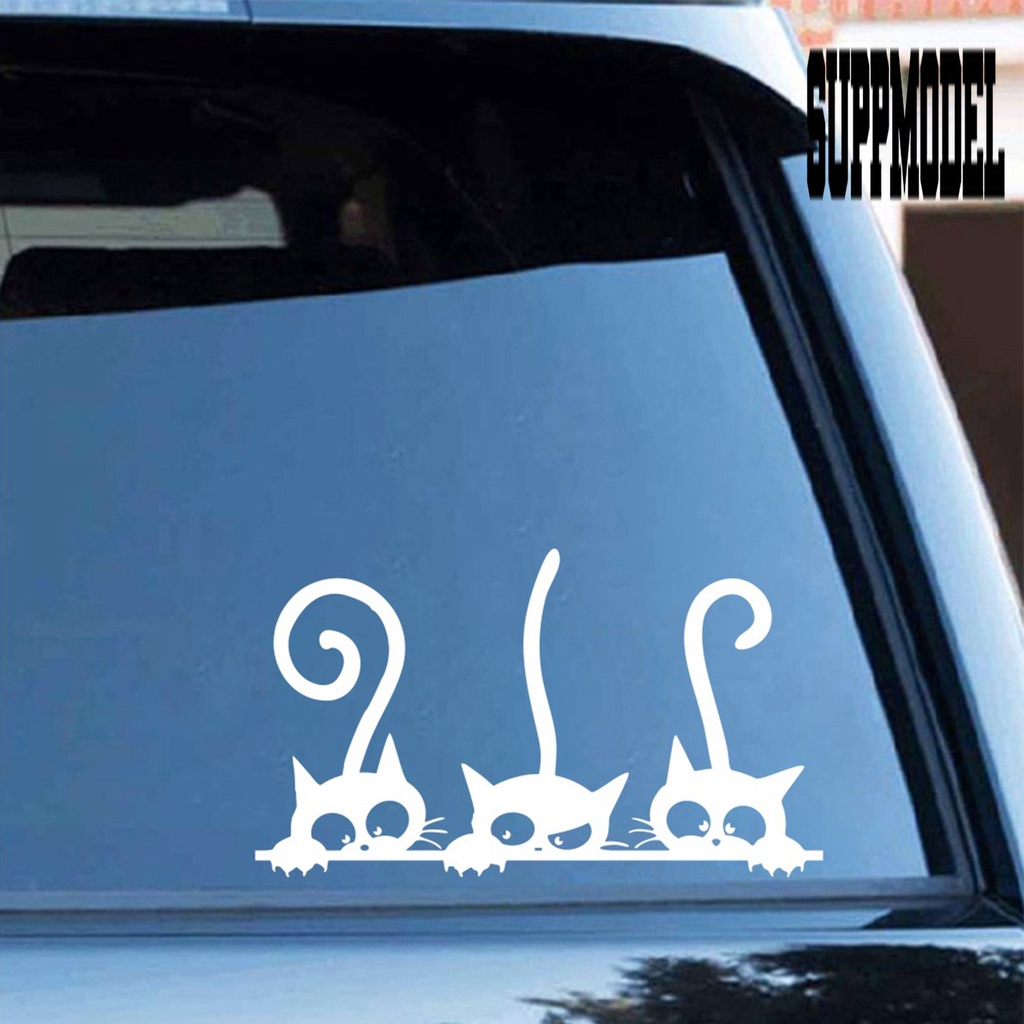 Stiker Decal Motif Kucing Bahan Vinyl Untuk Dekorasi Mobil