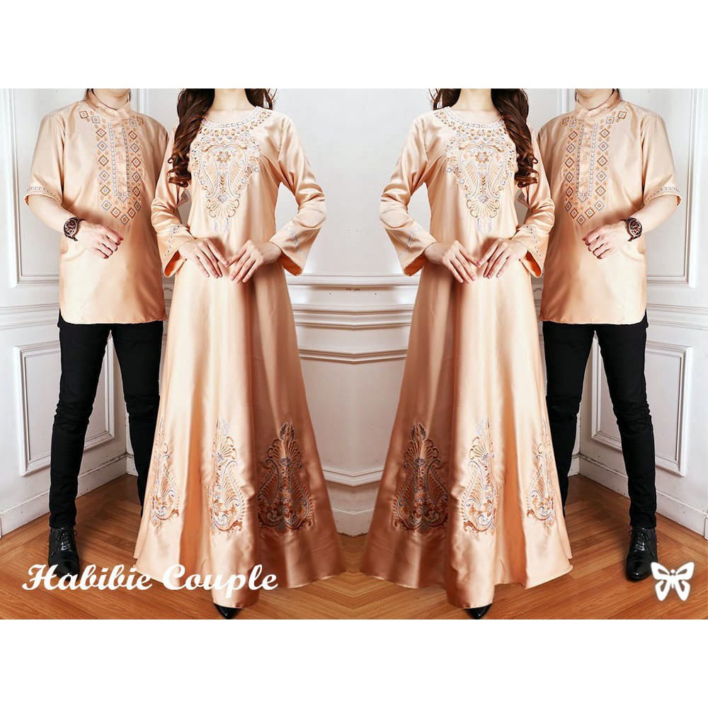 D02 Habibi Couple Habibi Couple, maxi tangan panjang seleting belakang