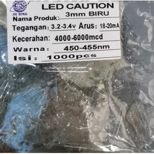 LED 3mm 3 mm Putih -  Merah Hijau Kuning Biru - isi 1000 pcs