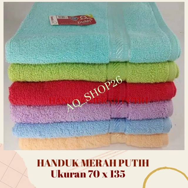 Handuk Mandi Jumbo 70x135 Handuk Merah Putih