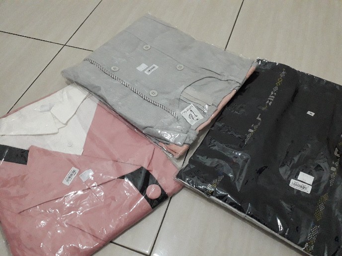 Lunan Go Gamis 2 Pcs Cardigan Ls 364  Motif Batik Abu Muda