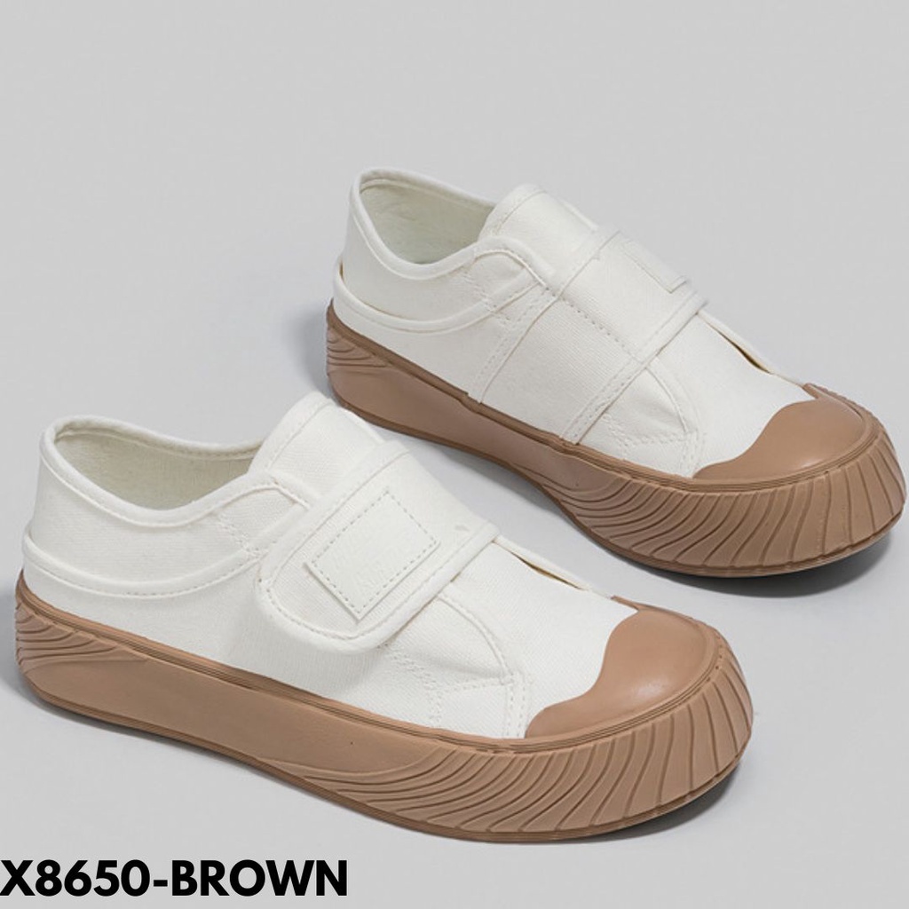 SEPATU SNEAKERS WANITA DESIGN TRENDY POLOS IMPORT CASUALLY DAILY BAHAN CANVAS IMPORT 8650