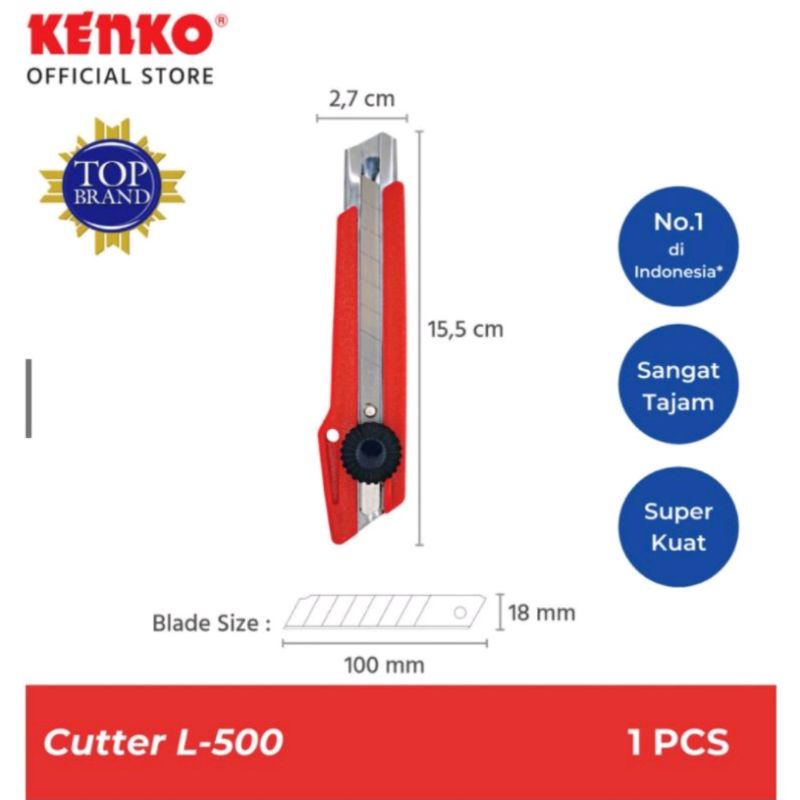 

Cutter/Pemotong Kertas/Pisau Cutter Besar Kenko L500 ORI (Pcs)