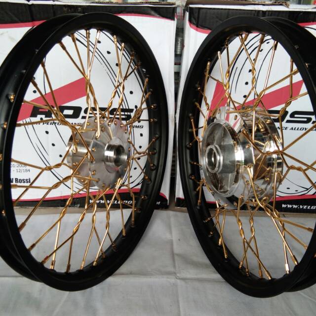 Sepaket velg set rossi 140 ring 17 tromol set jari jari supra x125 blade karisma revo absolute Revo 