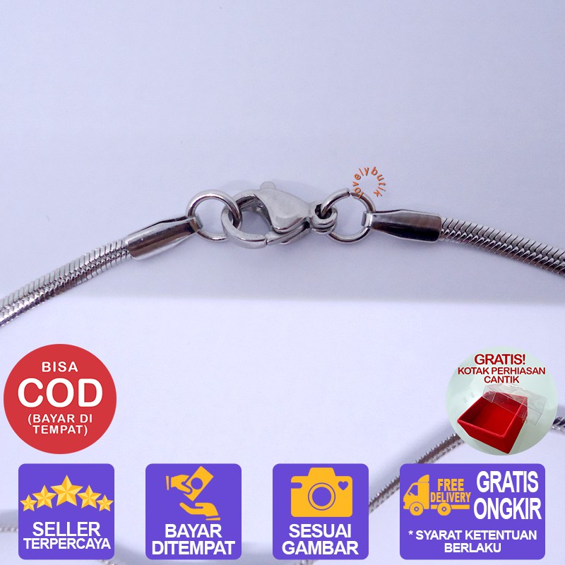 Lovelybutik Honey Kalung Huruf Titanium Anti Karat Inisial D Uk 45 cm BONUS KOTAK PERHIASAN