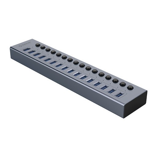 Usb 3.0 hub Orico 16 Port industrial on off switch aluminum 5Gbps Adapter bt2U3-16ab - Terminal usb3.0 16 slot saklar