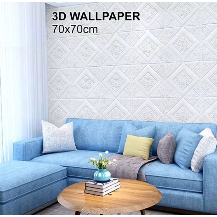WALLPAPER DINDING BATIK 3D FOAM // 70X70CM TERMURAH !!!-1