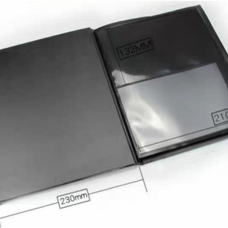 

album uang kertas perangko fancy 2 baris hitam 230 × 295 mm 40 kantong