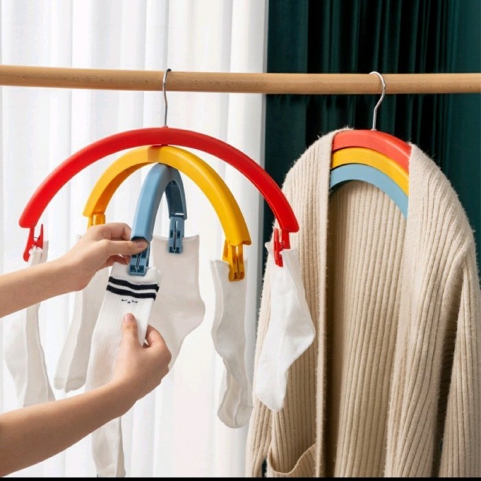 Rainbow Travelling Hanger set / stand hanger gantungan baju celana