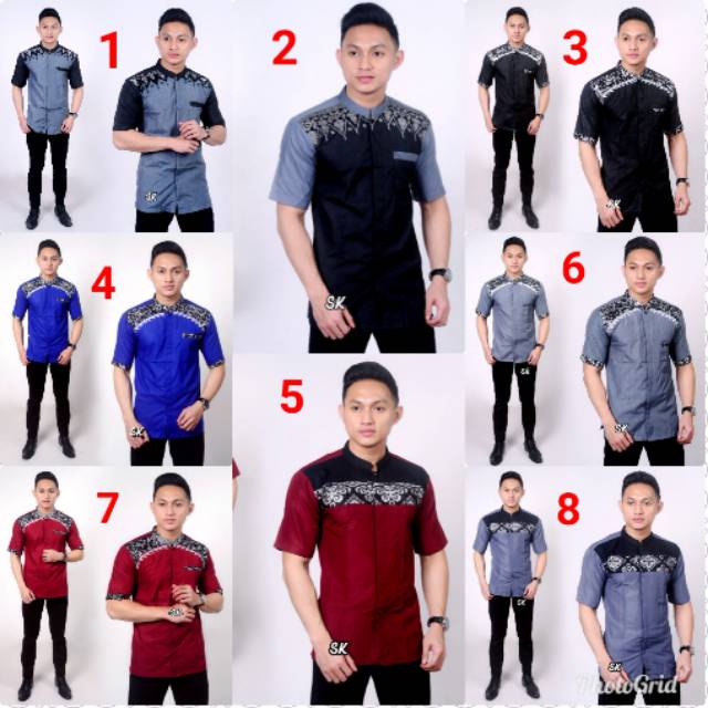 Baju batik pria hitam emas kemeja batik hitam putih