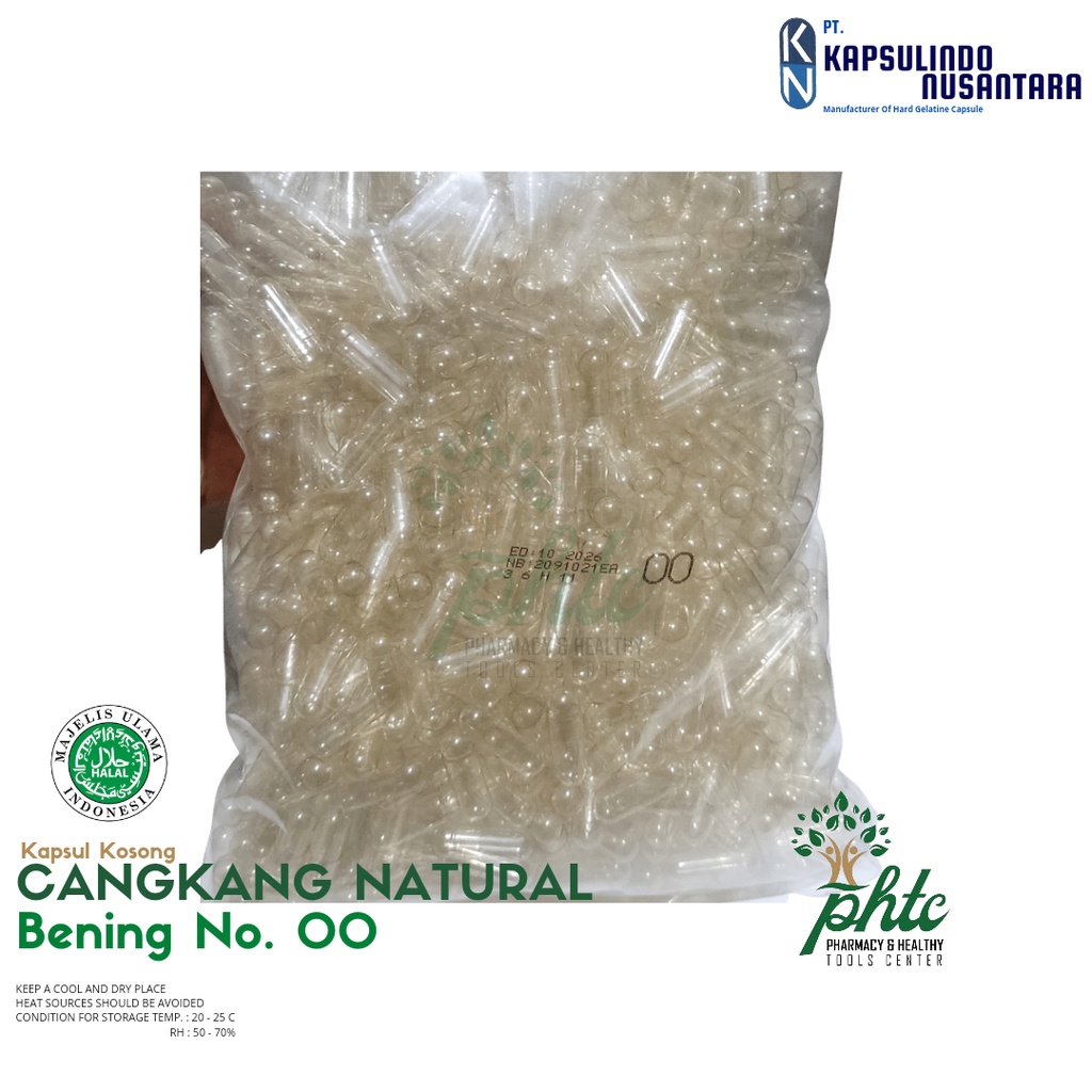 Cangkang Kapsul Kosong No 00 - Bening / TRANSPARANT - CANGKANG KAPSUL NATURAL NO 00