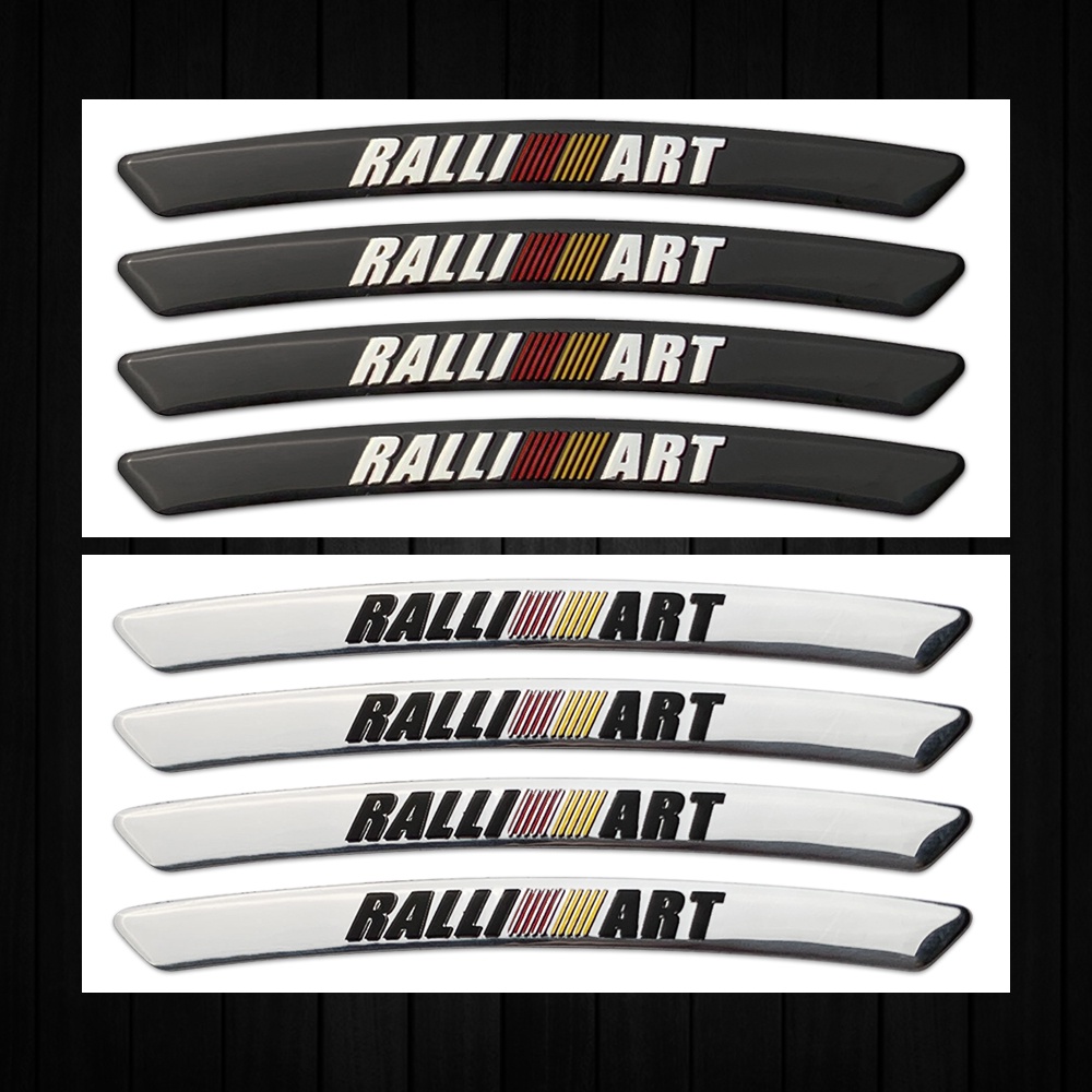 Ralli ART 4Pcs Stiker Dekorasi Roda Mobil Bahan Aluminum