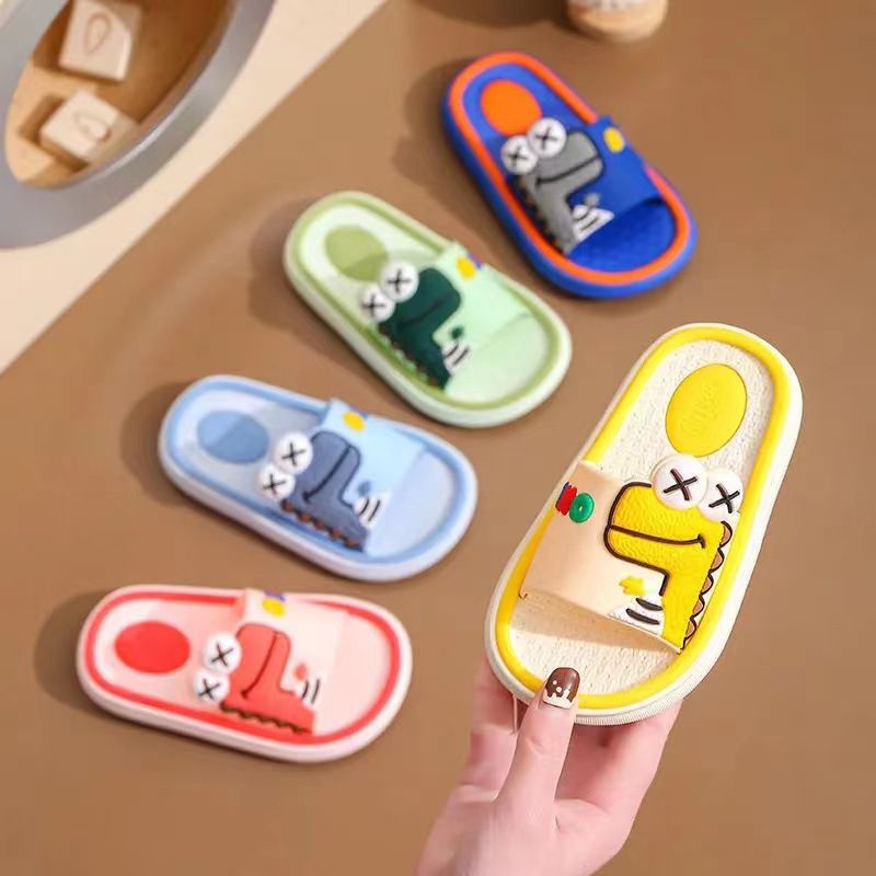 [littlecrab] Sandal Anak Dino XX Colorful Kids Sandals High Quality Biru Hijau Kuning Pink Dinosaurus Mata XX Sandal Selop Anak Berkualitas Sandal Selop Motif Lucu Unik Anti Slip Korean Style