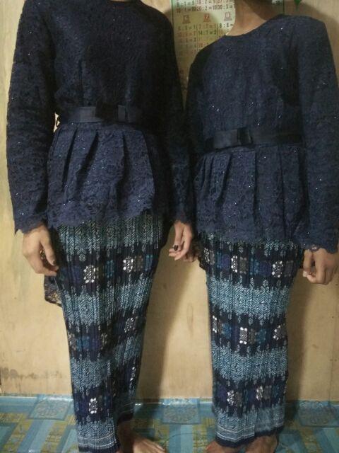 Couple Aurora Navy Busui/brukat/batik