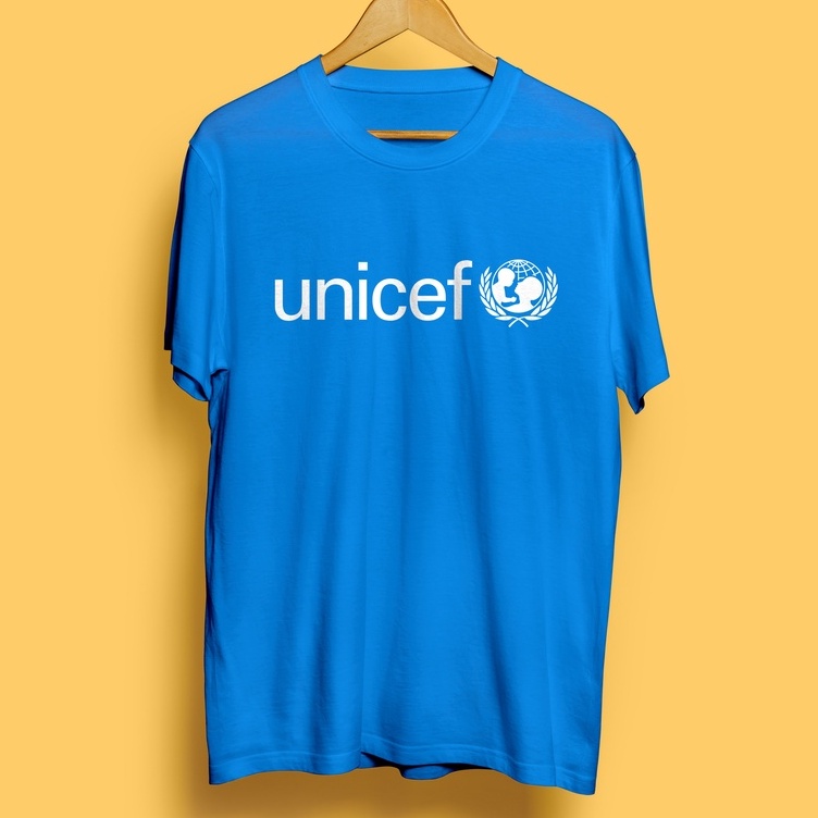 Kaos T-shirt UN Unicef United Nations Baju Katun Pakaian Sablon Custom
