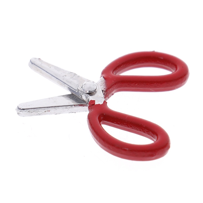 【beautifulhome12.id】1:12 Dollhouse mini metal red scissors simulation furniture scissors model toys