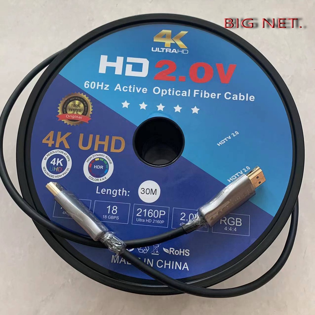 Kabel HDTV v2.0 Active Optical-30Meter 4K UHD 60HZ/CABLE HDmi OPTICAL v2.0-30M 4K