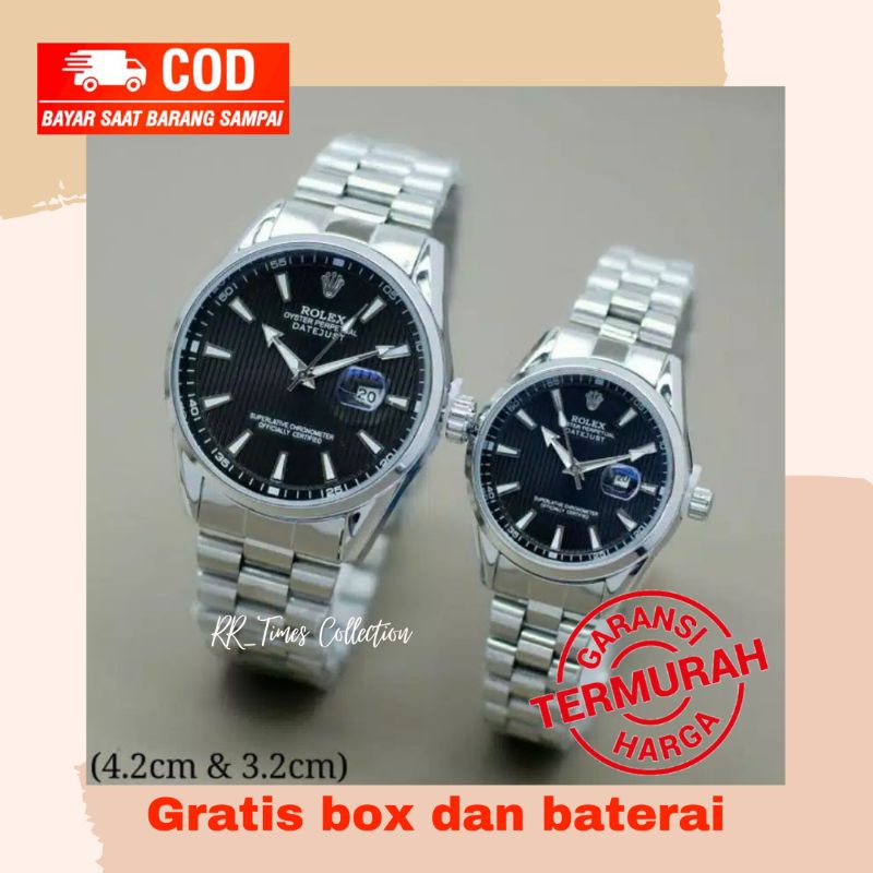 Jam Tangan Couple Rantai Stainless Steel Elegan Mewah Bergaransi