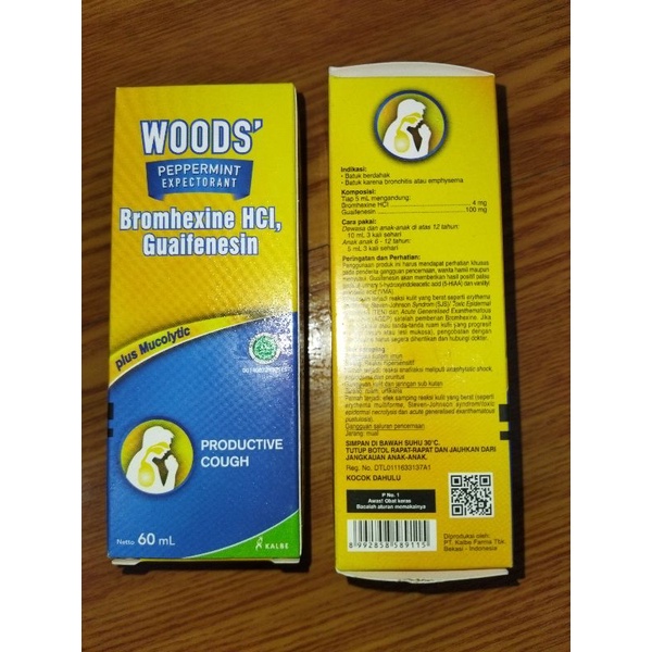 

Terlaris! Termurah! Limited Stock! Woods Peppermint expectorant batuk berdahak kalbe 60ml bromhexine hcl, guaifenesin, mucolytic