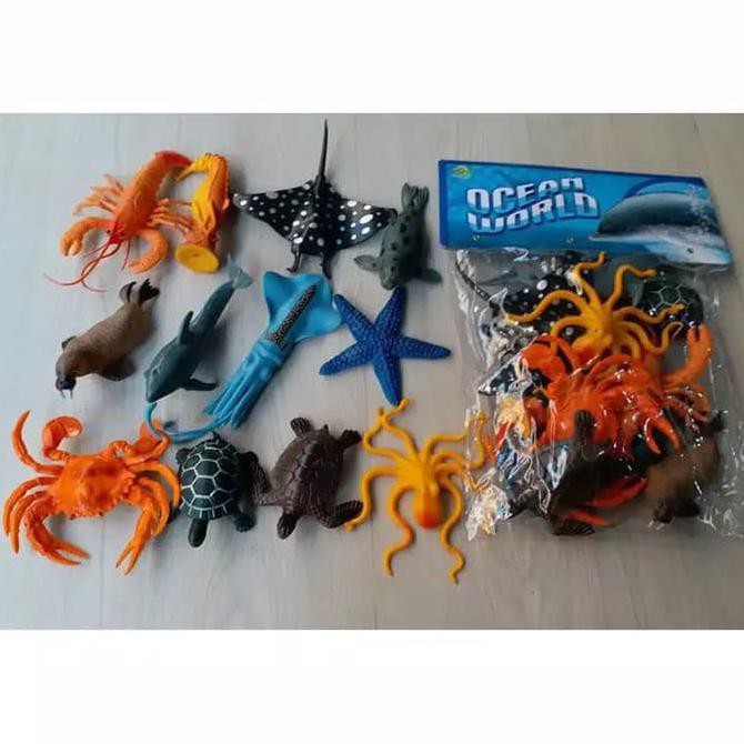 TERLARI5 MAINAN MINIATUR HEWAN LAUT / MINIATUR IKAN LAUT OCEAN WORLD