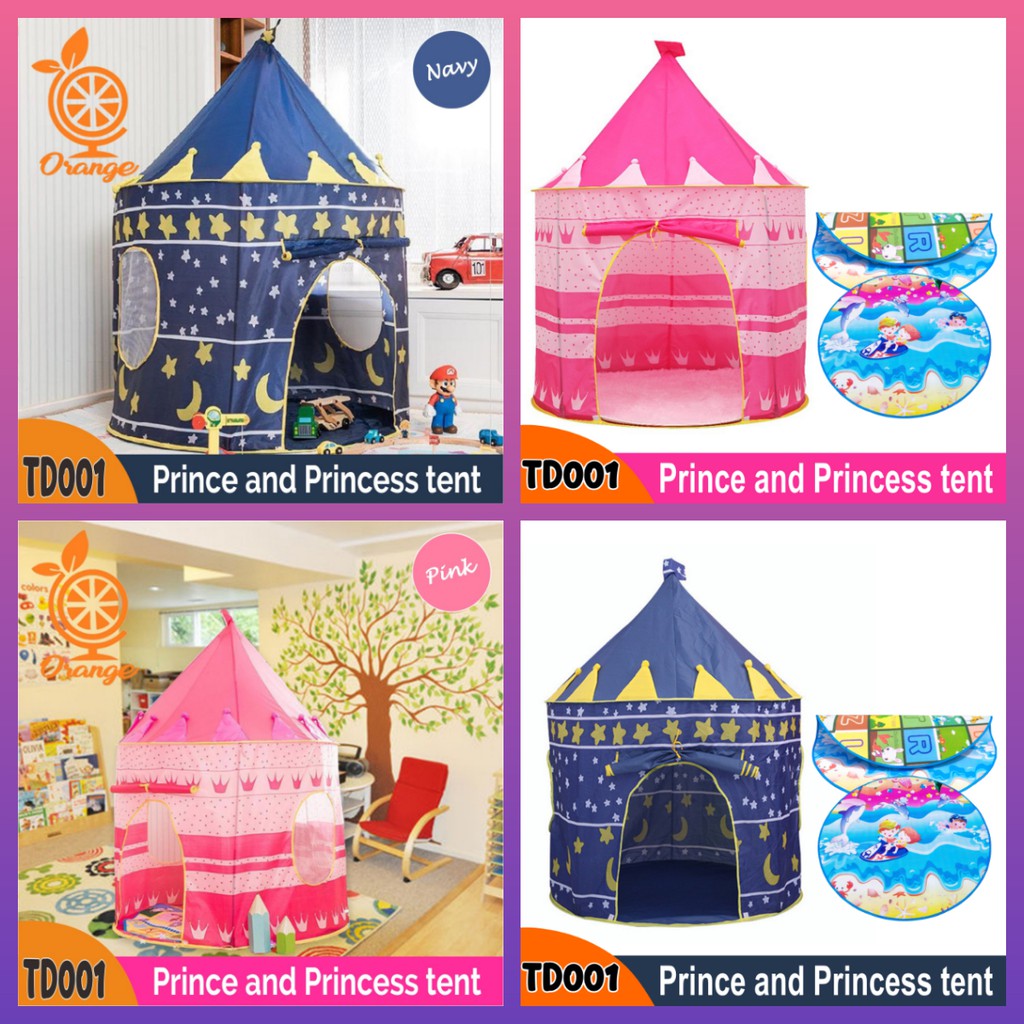 Tenda Anak Model Castle Tenda Princess Muat 4 Anak Anti Jamur Pabrikwallstiker