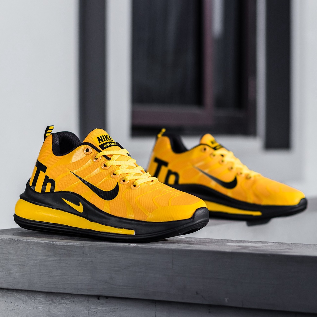 SEPATU OLAHRAGA PRIA //  SNEAKER NIKE ZOOM TN AIR MAX FLYKNIT LARI SPORT MEN Running Jogging Aerobic-Kuning