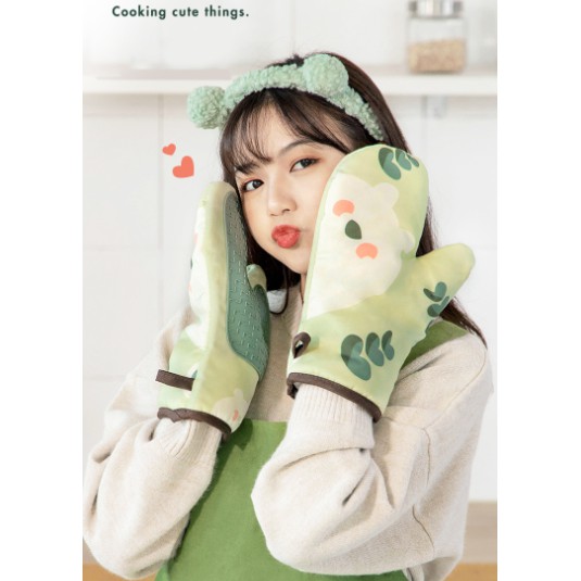 Sarung Oven Tebal Import cotton silicone New 2pcs