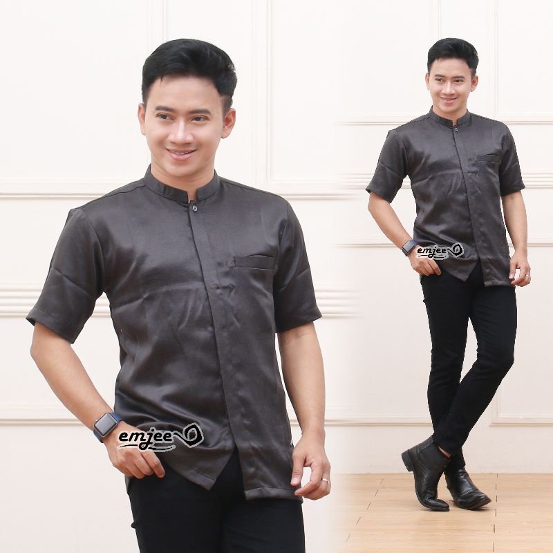 emjee baju Koko lengan pendek polos kurta baju Koko murah kurta lengan pendek baju Koko lengan pende