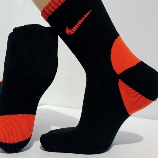 Kaos Kaki Sport Pe Terry (N13) Hitam Orange/Hitam Merah