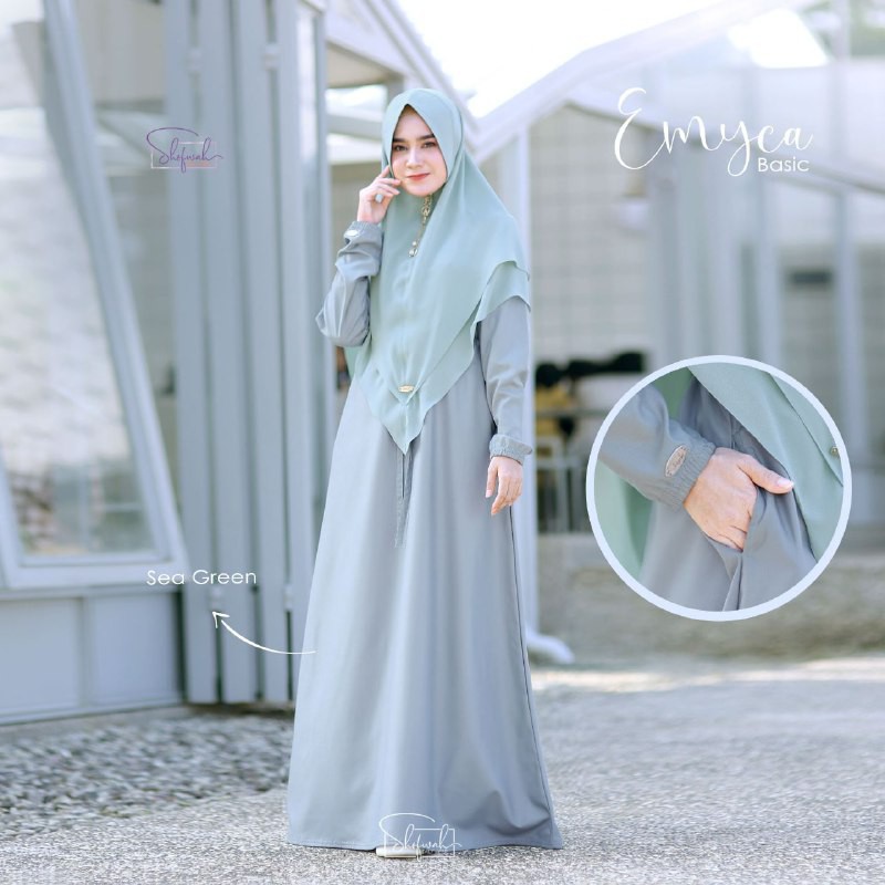 Shofwah Emyca Basic Dress Gamis Polos Bahan Katun Phoebe-8