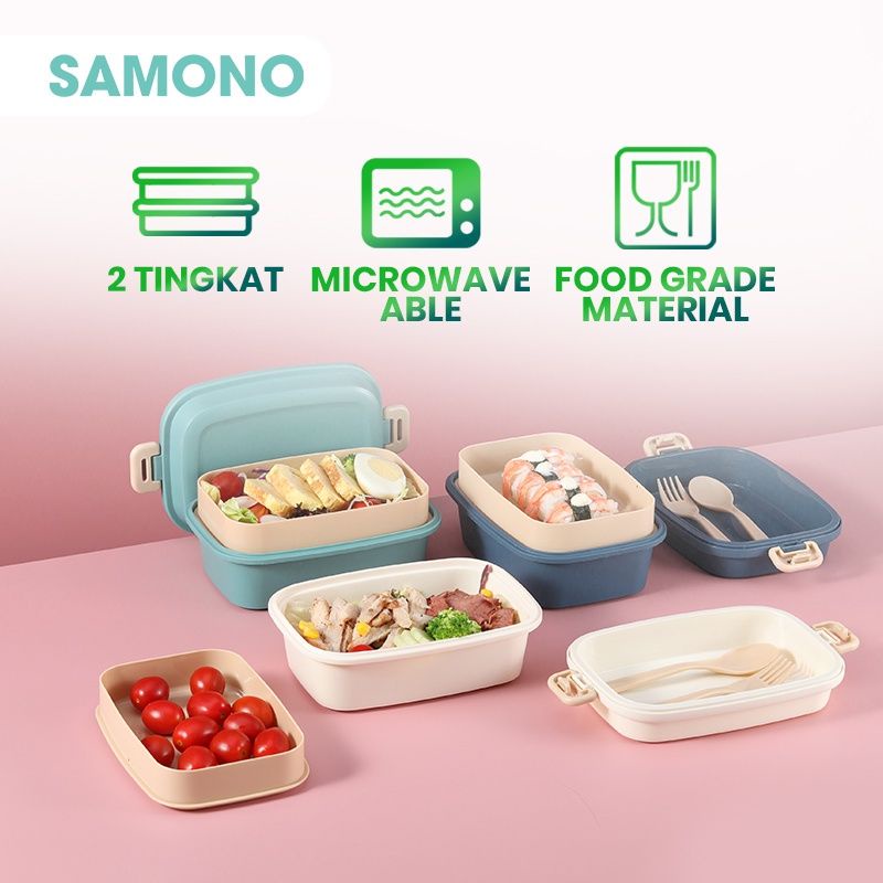 Lunch Box/Tempat Kotak Makan Original 100% Samono STW10/Lunch Box 2 tingkat