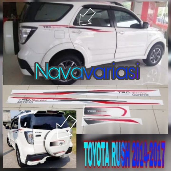 Stiker Ban Serep Sticker Body Toyota Rush Ultimo Hitam - Merah