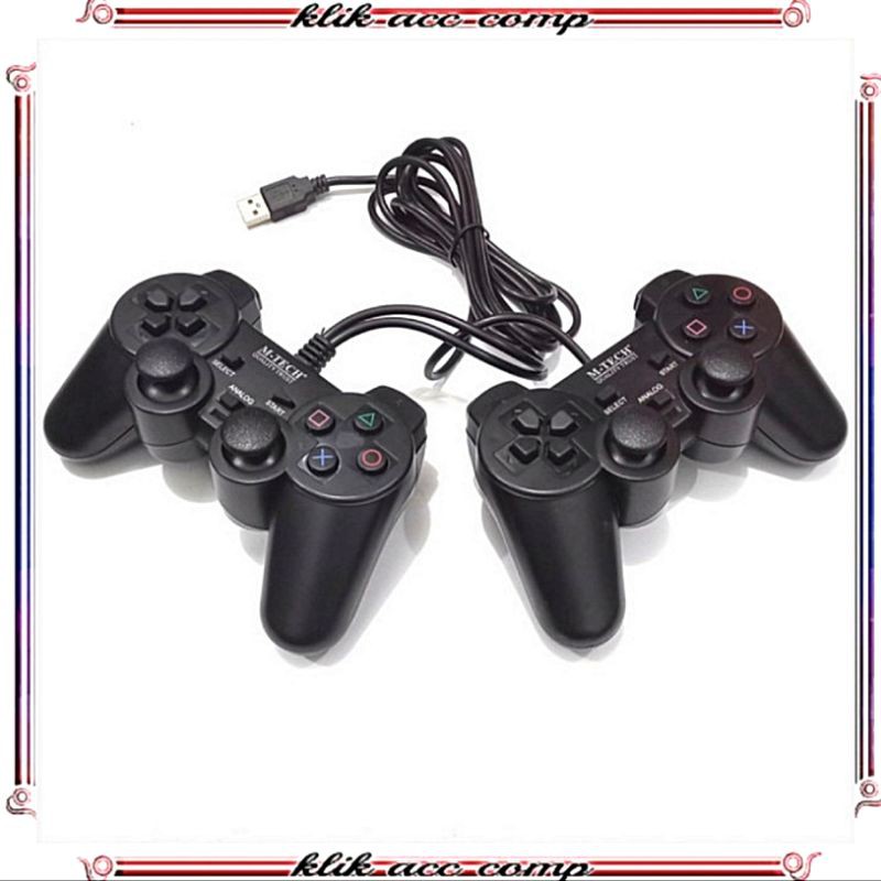 M Tech Original Gampad Stick PC Laptop PS Double Getar Hitam / joystick / stik doubel hitam