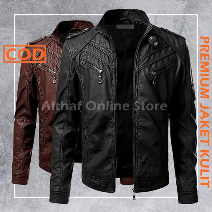 Jaket Kulit Asli Pria Elegant Brownie ARL 033 Silverstone RFLA Ariel Noah 90