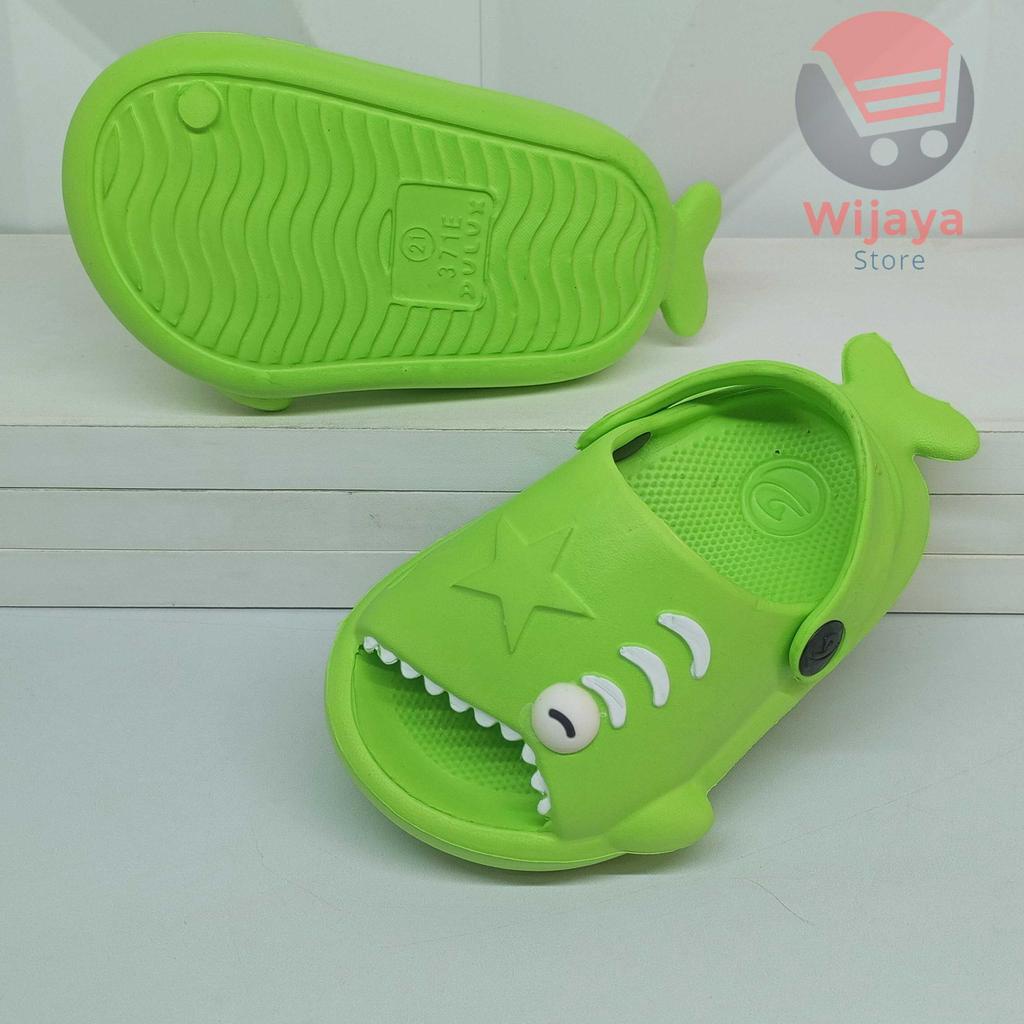 Sandal Anak Tali Belakang Motif Hiu Baby Shark Sendal Slide Kokop Selop Dili 811