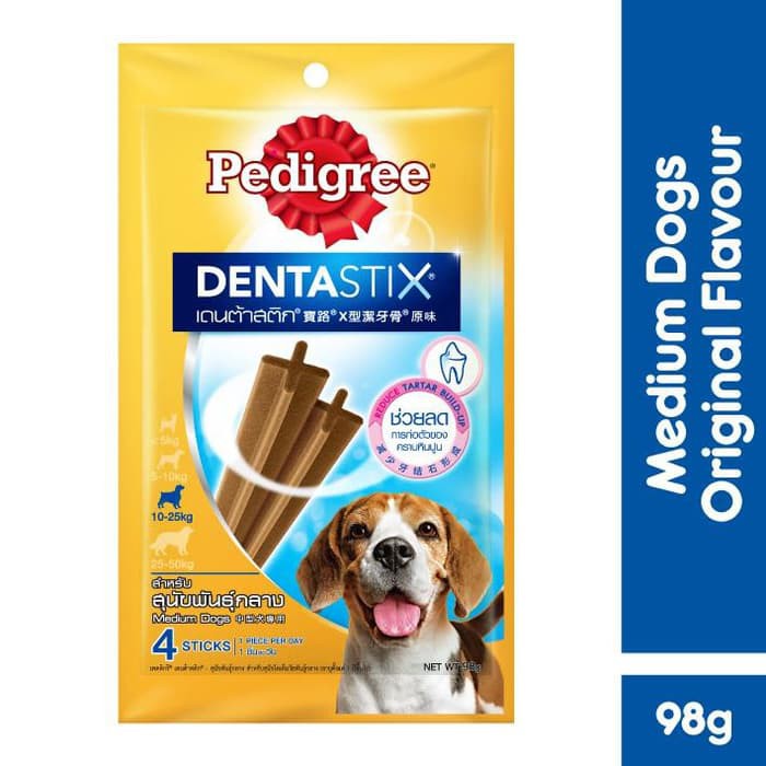 MAKANAN ANJING DENTA STIX MEDIUM 98GR 10 TO 25KG