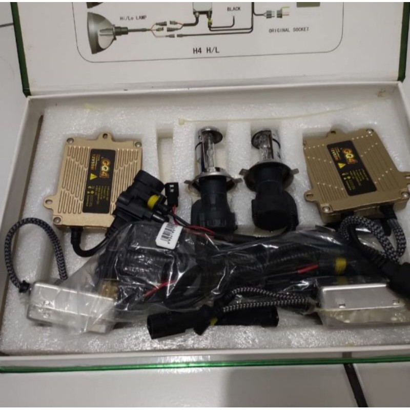Lampu HID Xenon Tipe H4 Hi/Lo beam 5000K 55W