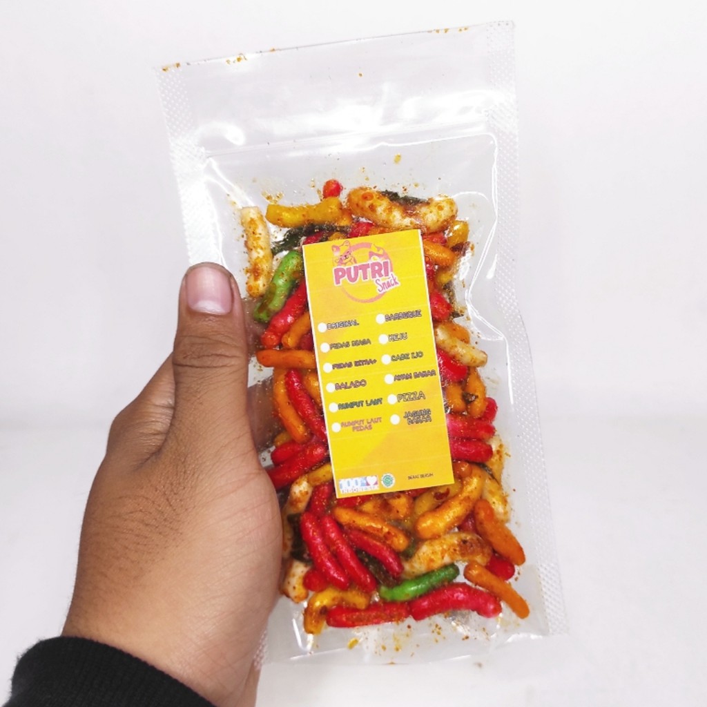 Keripik Seblak Kering Gurilem Bantet Warna 50gr Daun Jeruk