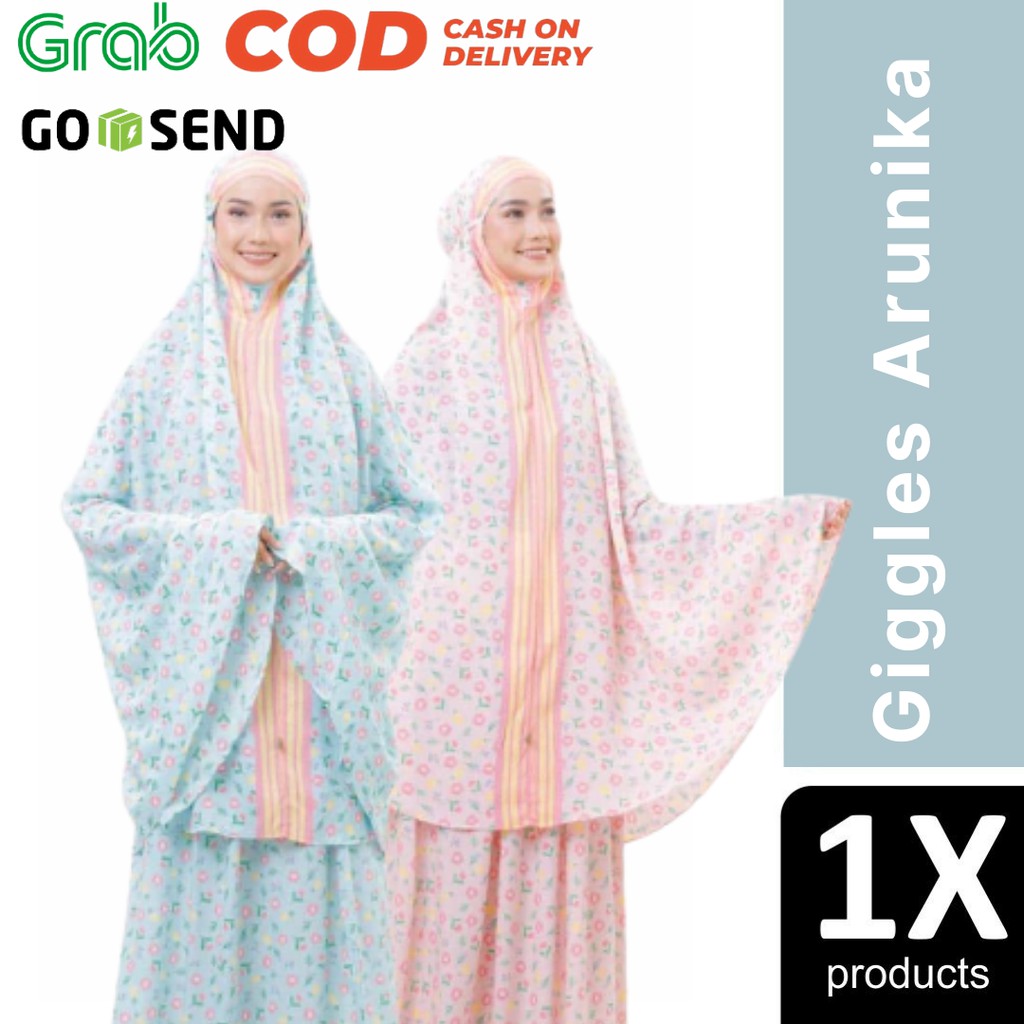 Mukena Giggles Arunika Bahan Rayon Organik Size Dewasa Tersedia Dua Pilihan Warna