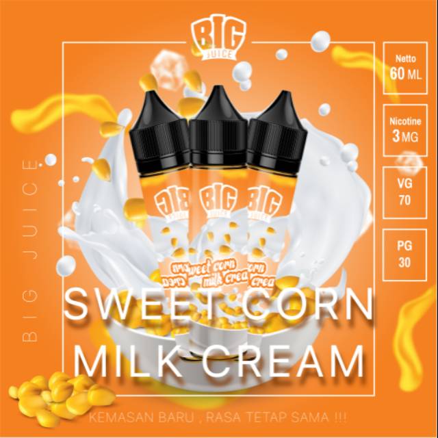 LIQUIDS SWEETCORN MILKCREAM FREEBASE NIC 3 60ML