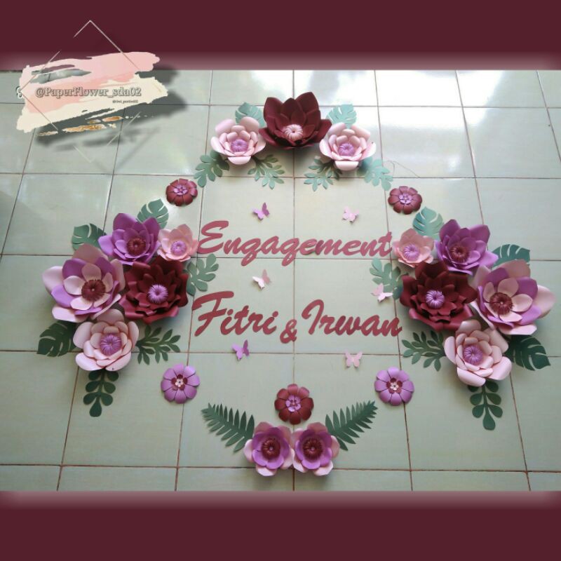 

FREE NAMA!!! 1 hari jadi !! Paper flower / dekorasi lamaran / akad / ulang taun / tingkepan,dll