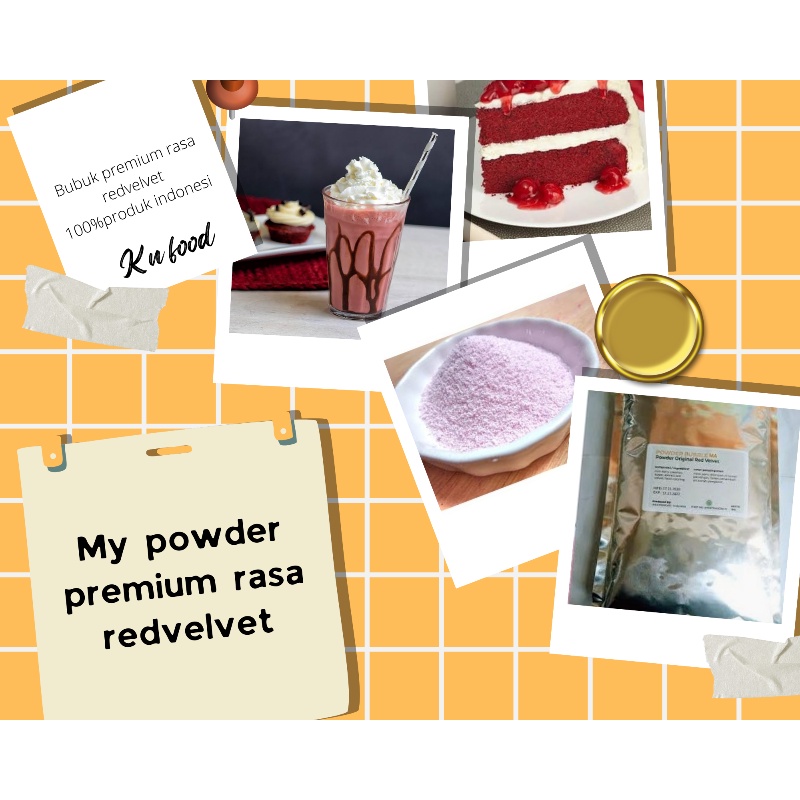 

Powder Premium Red Velvet -Premium Powder Red Velvet -1 kg- Premium Instan Sameday