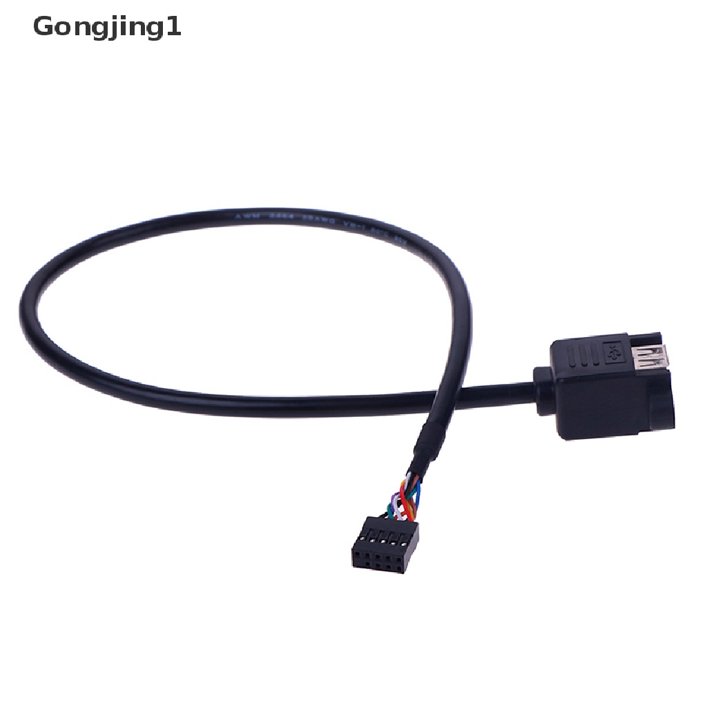 Gongjing1 1pc Kabel Adapter Extension Motherboard 9 Pin Ke 2 Port Usb 2.0