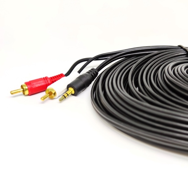 KABEL AUDIO TO RCA 2 GOLD PLATED 20M (1-2) / JACK 3.5 - 2 RCA 20 METER