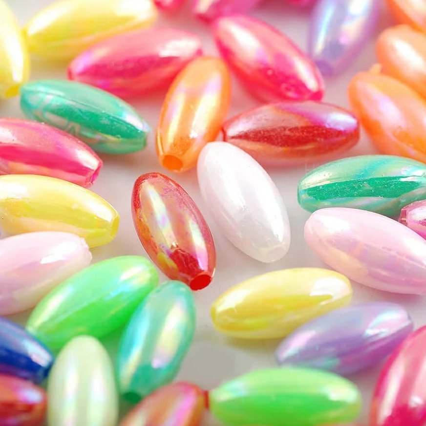 Mote Padi Pelangi AB uk.6x12mm Harga/450g