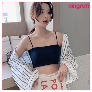 Ningrum Pakaian Dalam Bra Wanita BH Wanita Kemben Ice Silk Tali Tanpa Kawat Crop Top Gaya Korea Bh Seamless - 2005