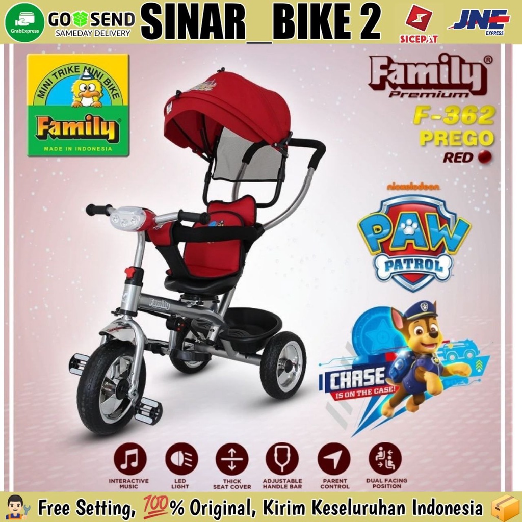 Sepeda Anak Roda Tiga Tricycle Family Prego FM - 362